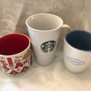 Set of 3 Starbucks cups